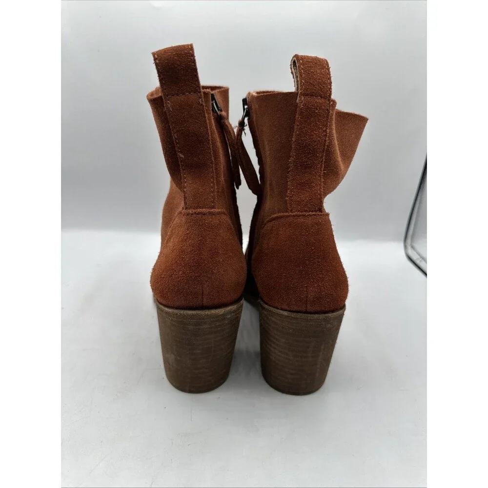 NEW Antonio Melani Red Brown‎ Bishop Suede Boots Women's Size 9.5 M